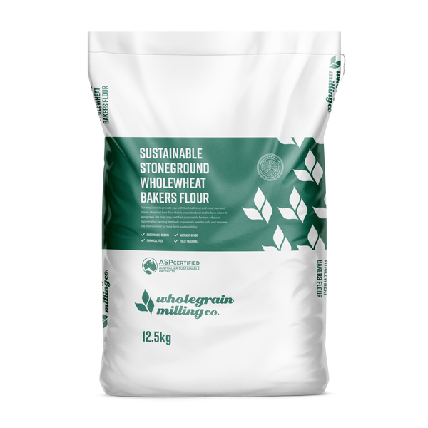 Wholesale - Sustainable Stoneground Wholewheat Bakers Flour 12.5kg