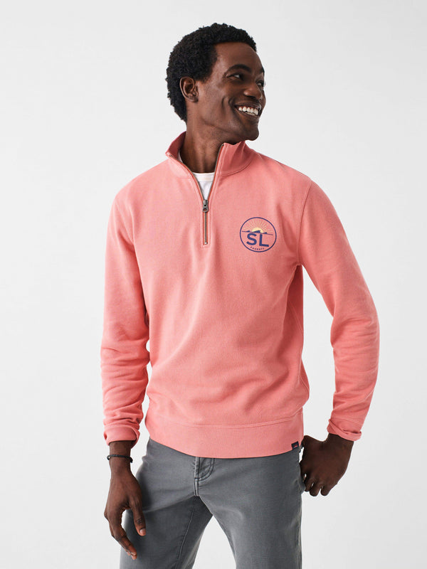 Spring Lake Long-Sleeve Terry Quarter Zip - Faded Flag