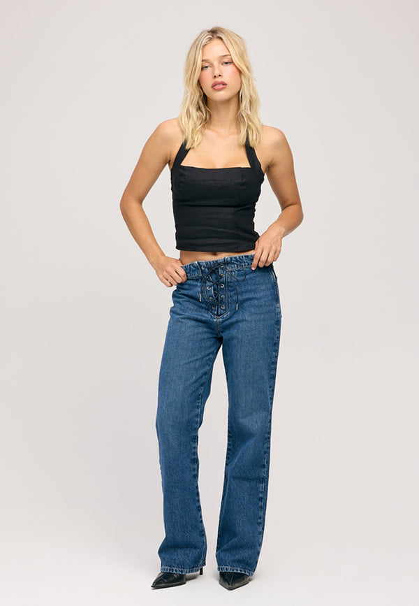 Hendrix Laced Mid Rise Straight - Celestia