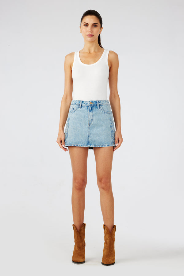 Marie Mini Skirt - Moonwashed Ranchero Indigo
