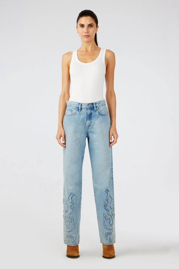 Birkin Mid-Rise Straight Leg - Moonwashed Ranchero Indigo