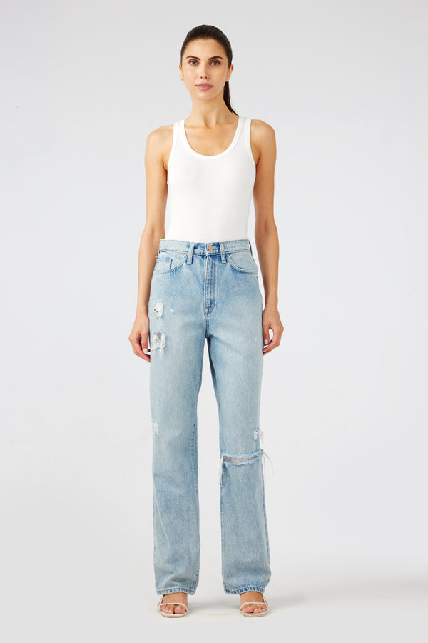 Primrose High-Rise Relaxed Jean - Metallic Moonwashed Indigo