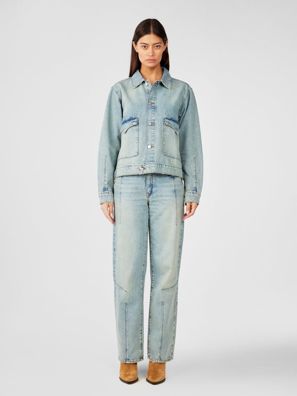 Lillian Boxy Western Jacket - Venice Vintage Indigo