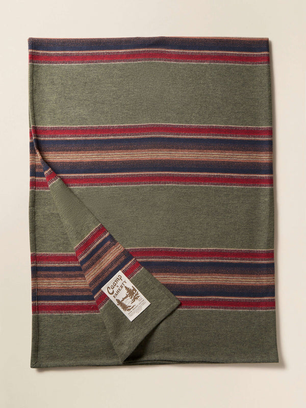 CAAMP Woven Blanket - Olive River Stripe