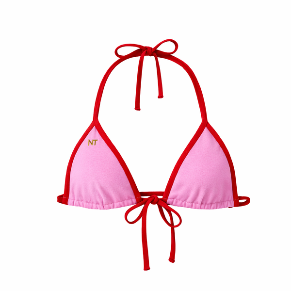 LOVE BIKINI TOP, PINK SOLID