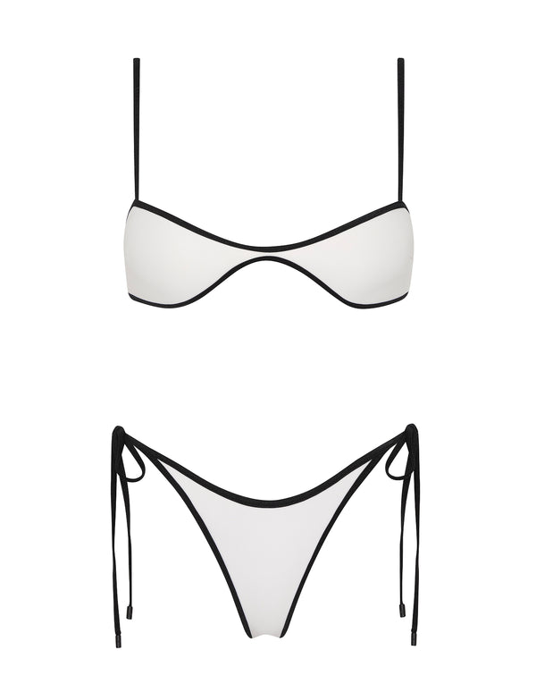 ESTE - PANDA WHITE Neoprene Scoop Crop Bikini Set