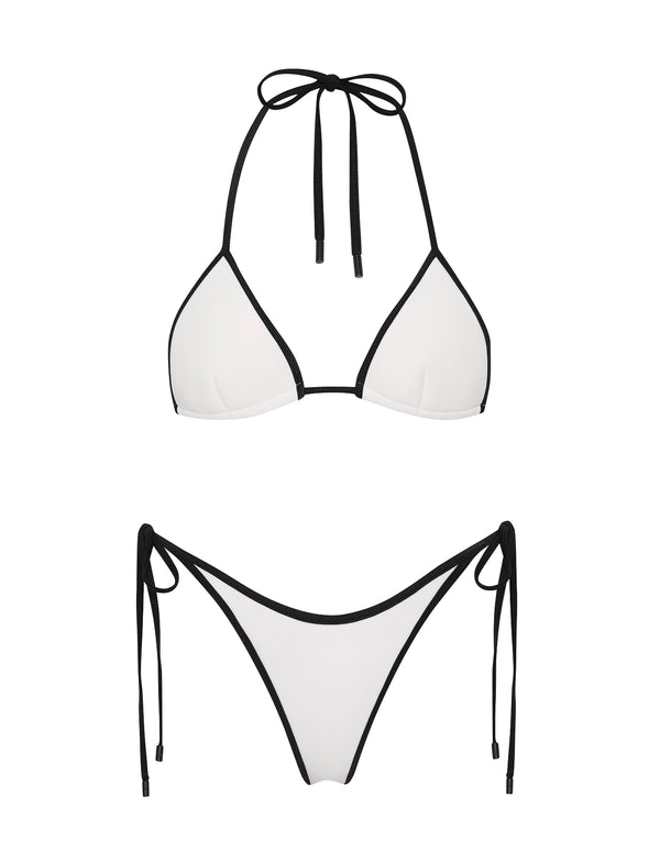VINCA - PANDA WHITE Neoprene Triangle Bikini Set