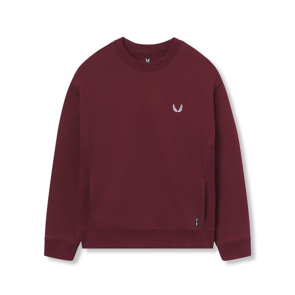 Herringbone Terry Crewneck - Crimson
