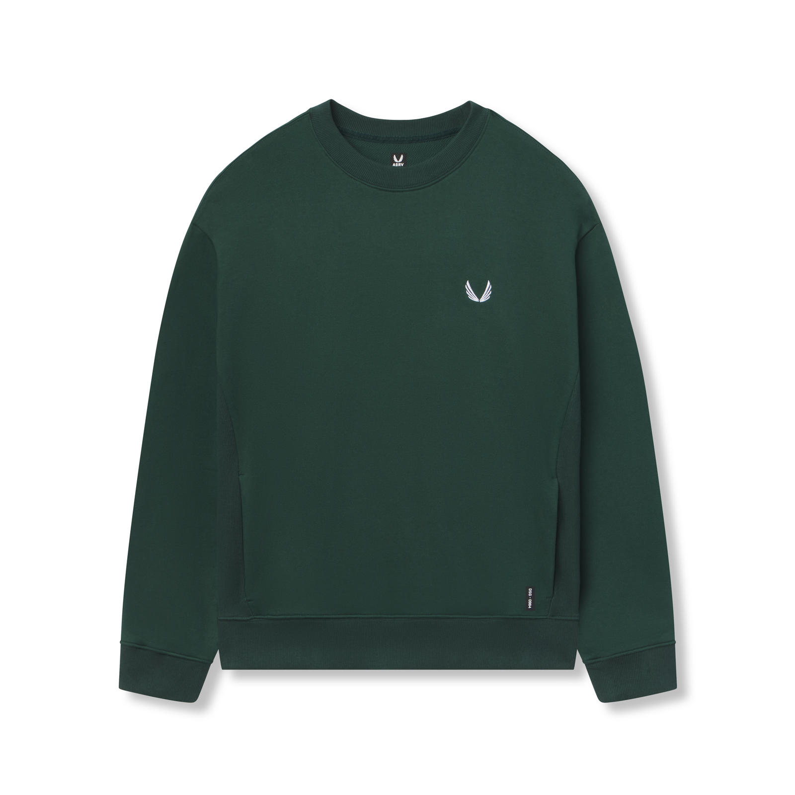 Herringbone Terry Crewneck - Forest Green