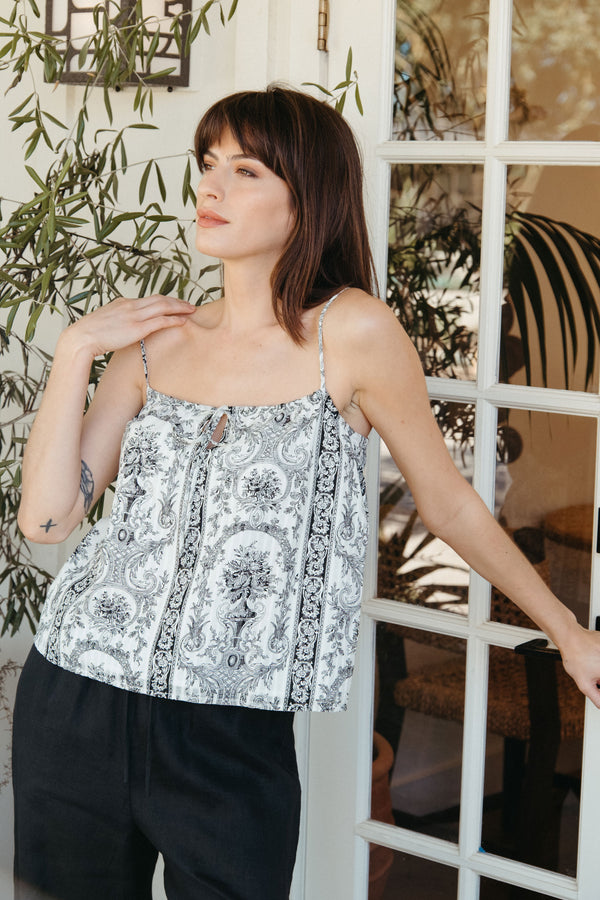 Sofia Top in Venetian Print