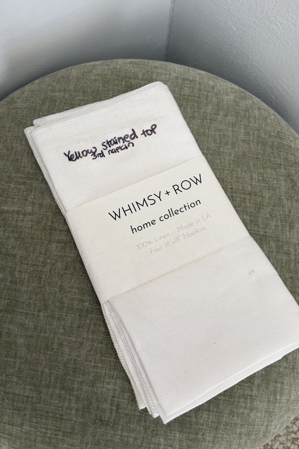 Sample Sale Napkins set of 4 in White Linen