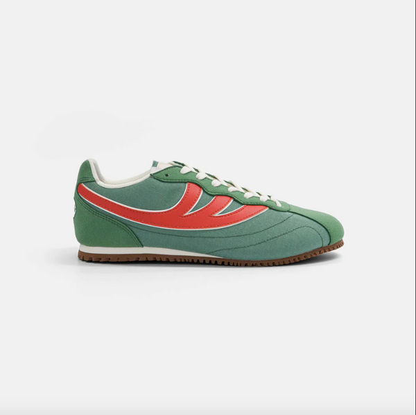 Rise Sneaker in Green & Red Corn Leather from MoEa