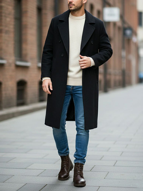 Double Breasted Vegan Wool Coat