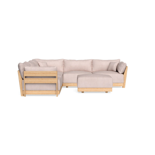 Slipcover Only - Modular Bondi 5-Seater Corner Sectional + Ottoman in Blush