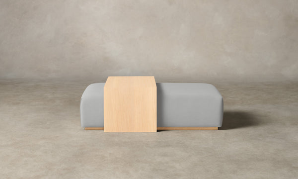 The Bowery Ottoman - Performance Woven Chenille Rain