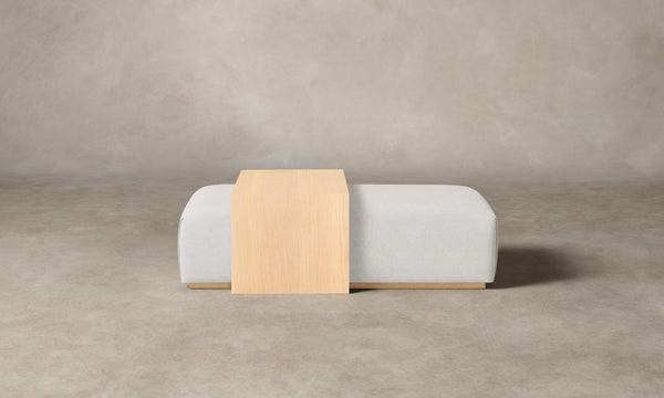 The Bowery Ottoman - Performance Linen Weave Pure White