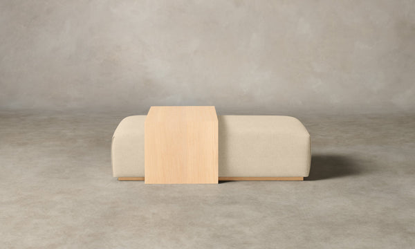 The Bowery Ottoman - Performance Linen Weave Flour