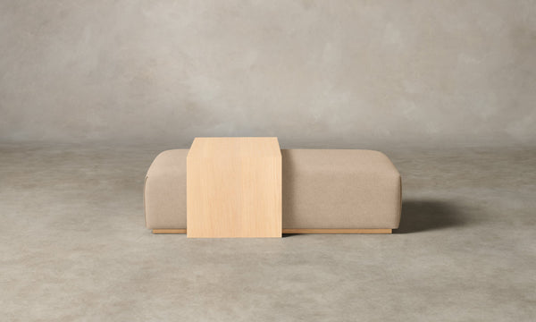 The Bowery Ottoman - Performance Linen Weave Prairie