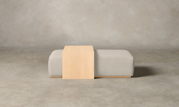 The Bowery Ottoman - Performance Linen Weave Beige