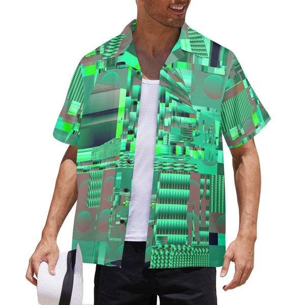 Jade Glitch Green Bowling Shirt USA-Made