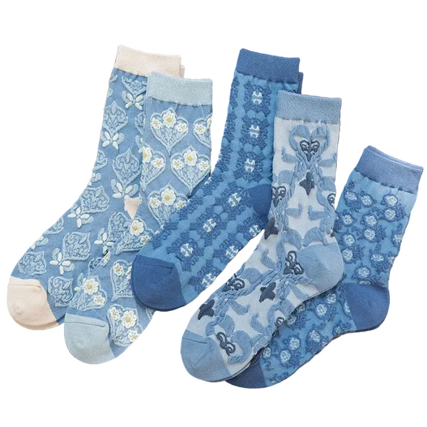Soft Vintage Blue Sock Set