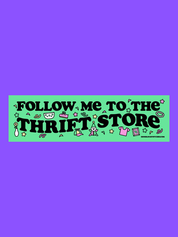 Thrift Store Car Bumper Magnet 10" x 3"