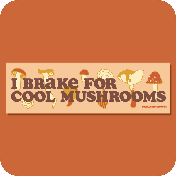 Cool Mushroom Car Magnet 10" x 3"