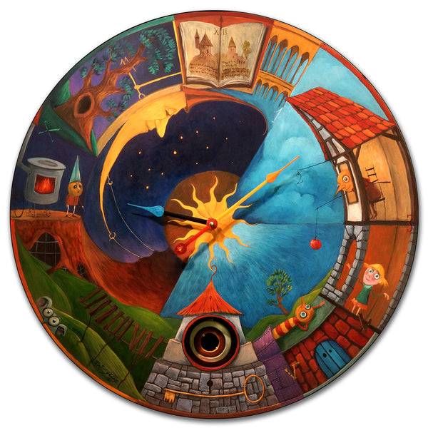 Artifact Puzzles - Tomasz Pietrzyk Clocks Double-Sided Wooden Jigsaw Puzzle