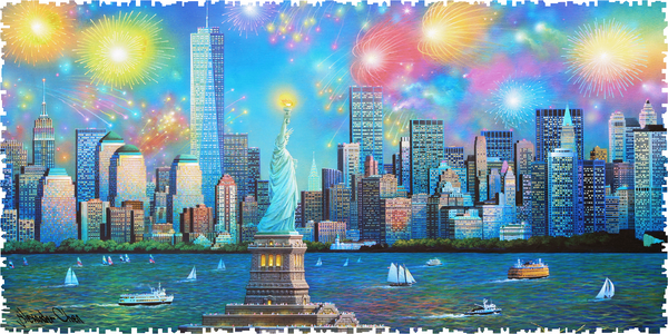 Manhattan Celebration (654 Piece Wooden Jigsaw Puzzle)