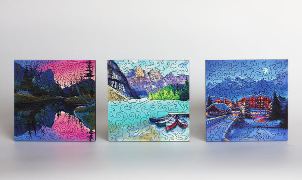 Kat Wright Mountain Vistas - Flight of 3 Mini Puzzles