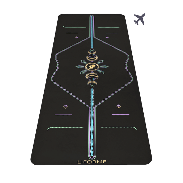 VNP Cosmic Moon Travel Yoga Mat Black - Handled