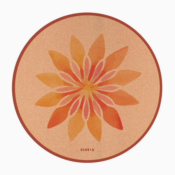 Solar Bloom Round Cork Yoga Mat | Multi-use | 53" dia